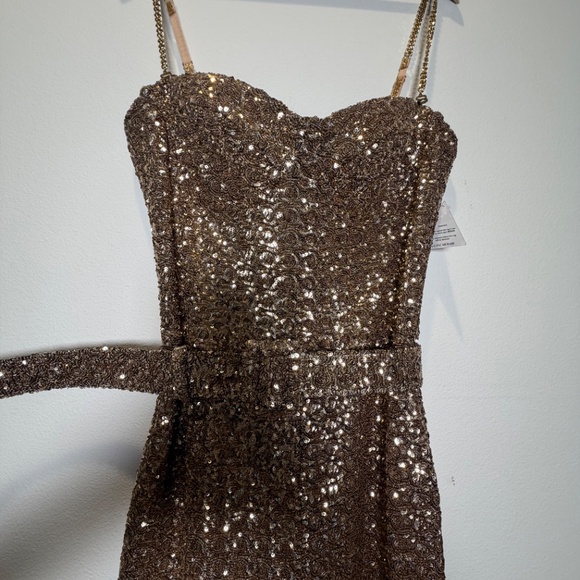 NEW Nadine Merabi LUCINDA GOLD JUMPSUIT Sz:XL Original Price $545 - Picture 10 of 11